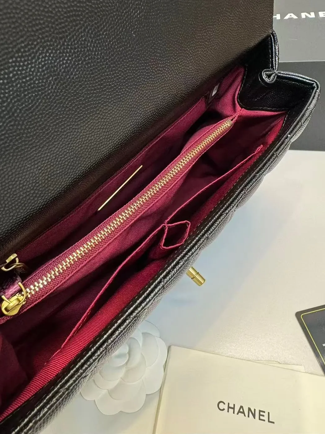 Chanel Coco Large Top Handle Bag in Black Gold Hardware