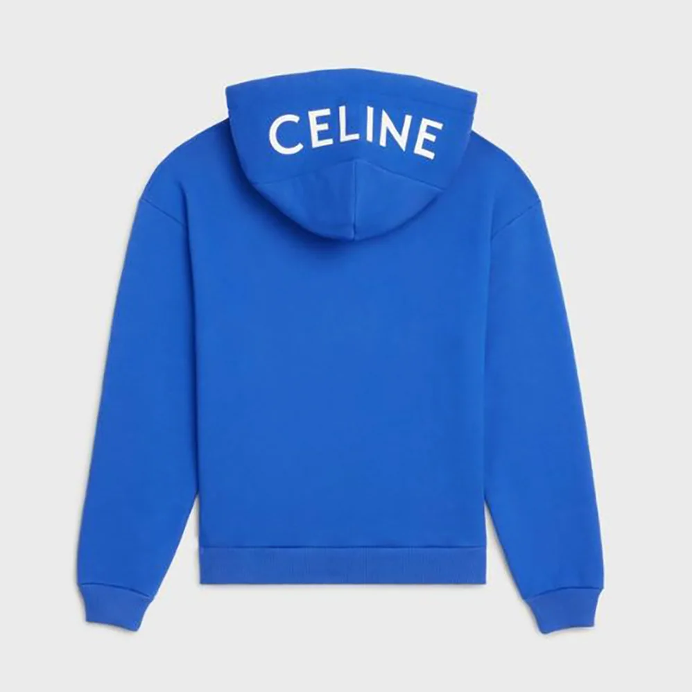 Celine Loose Sweatshirt in Cotton Fleece for Women in Blue Celine Loose Sweatshirt in Cotton Fleece for Women in Blue