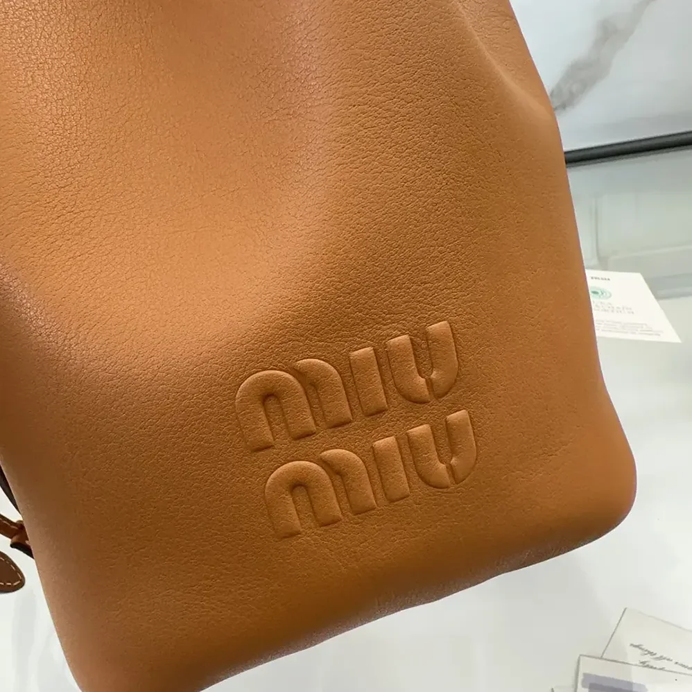 Miu Miu Leather Bucket Bag-Black 5BE090_2CRM_F0046_V_OOO for Women Miu Miu Leather Bucket Bag-Black 5BE090_2CRM_F0046_V_OOO for Women