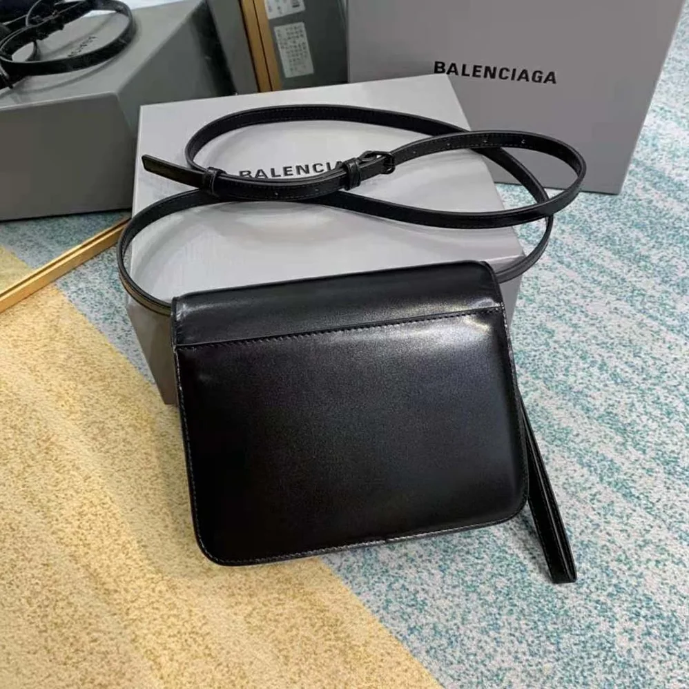 Balenciaga B Small Bag in Black Shiny Calfskin for Women