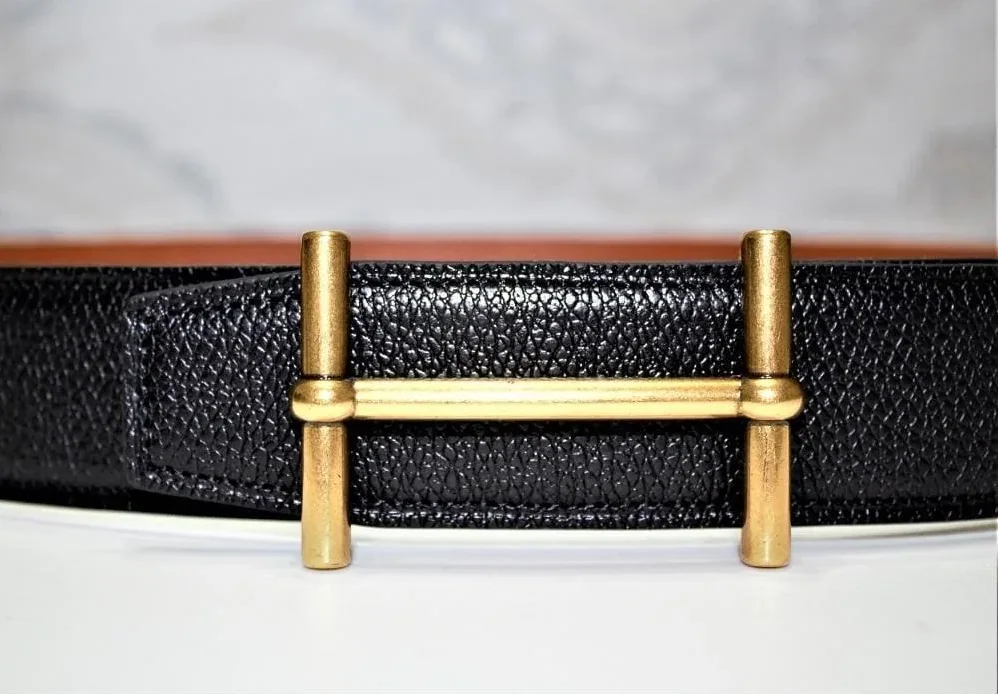 New Reversible Buckle Belt Brown&Black