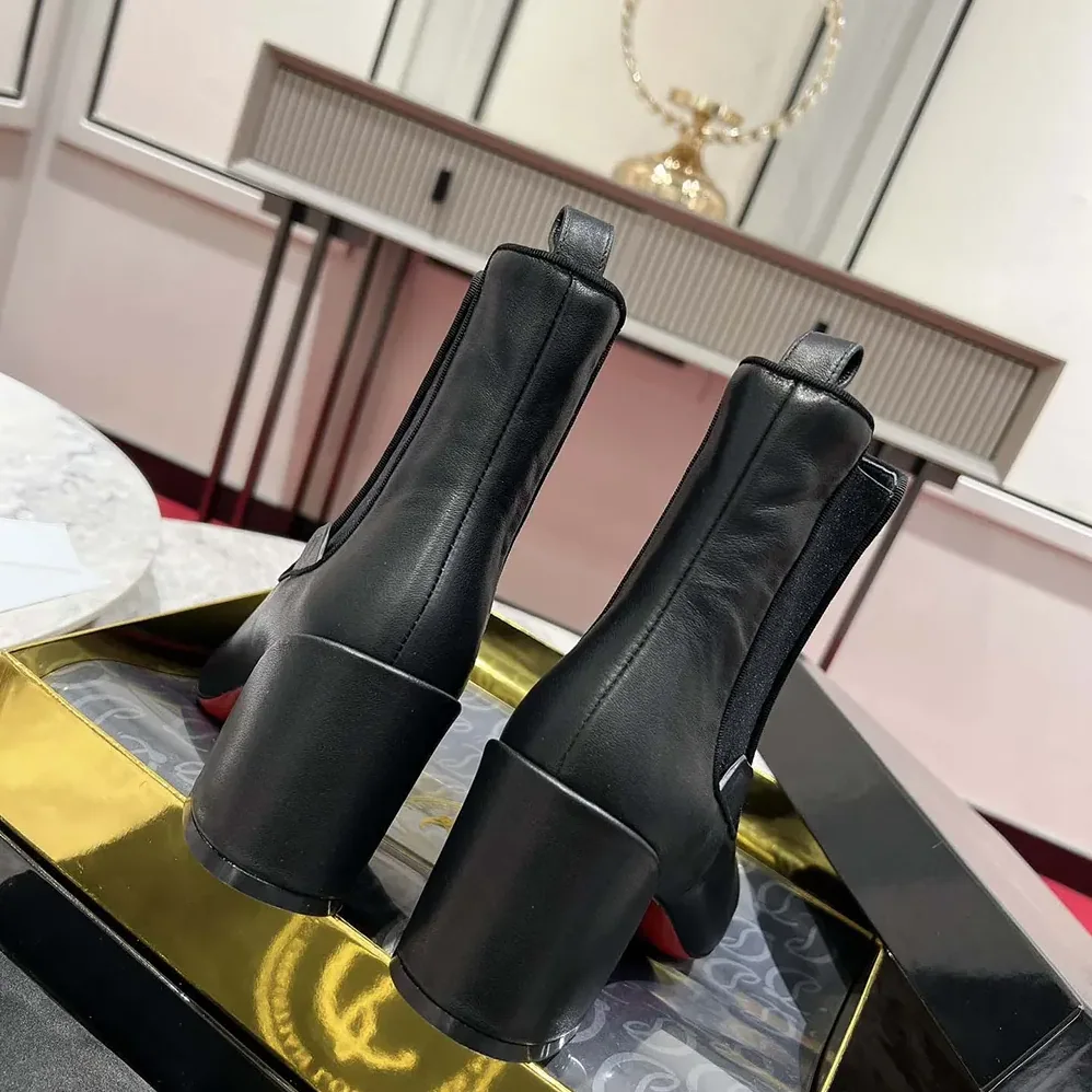 Christian Louboutin Turelastic 85 mm Low Boots Calf Leather for Women in Black