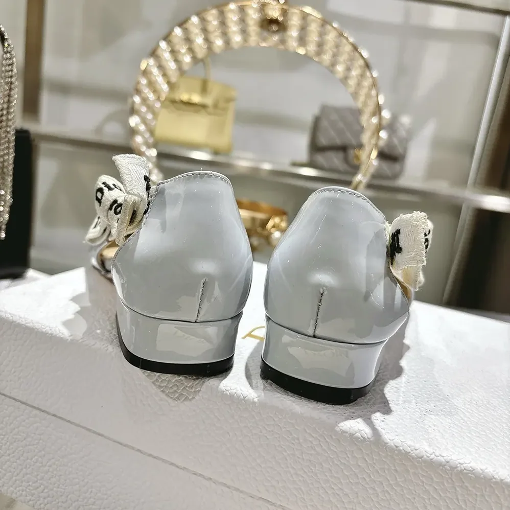 Dior J'Adior Ballet Flat Ice Lagoon Patent Calfskin for Women