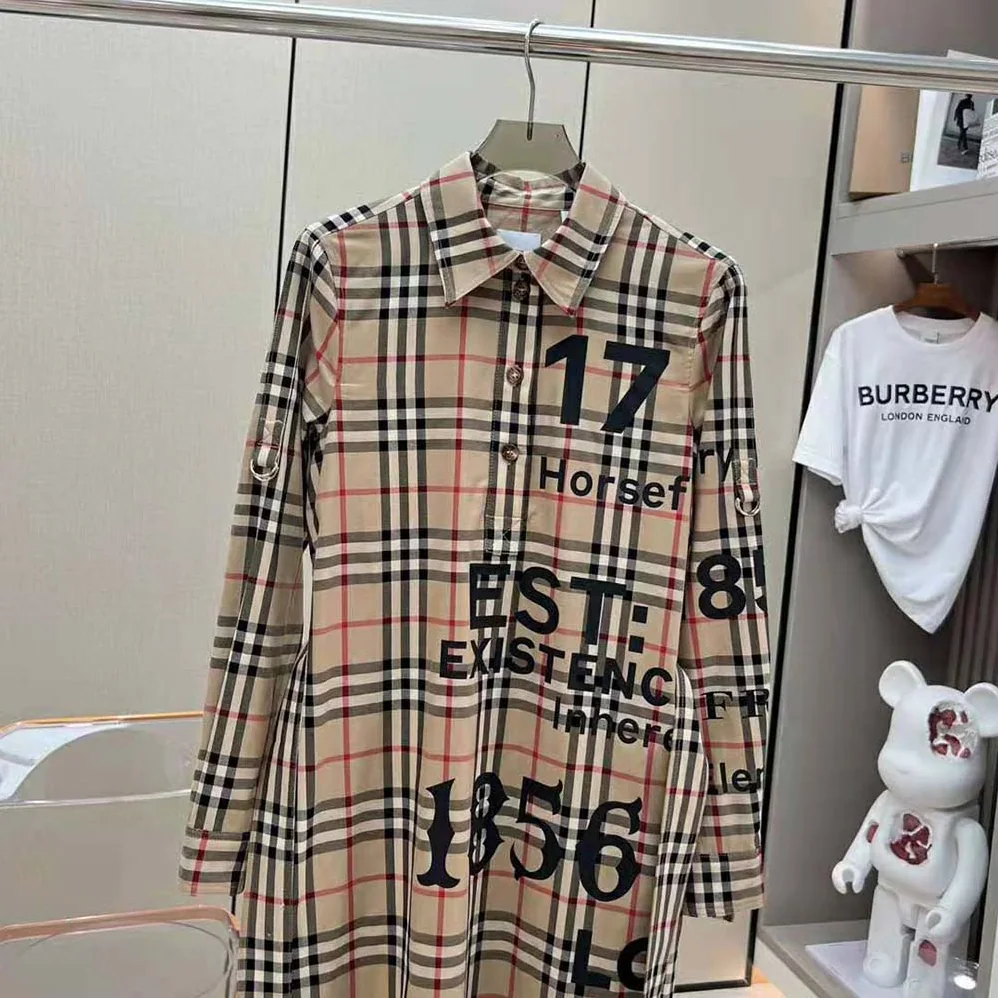 Burberry Vintage Check Cotton Tie-waist Shirt Dress for Women in Brown