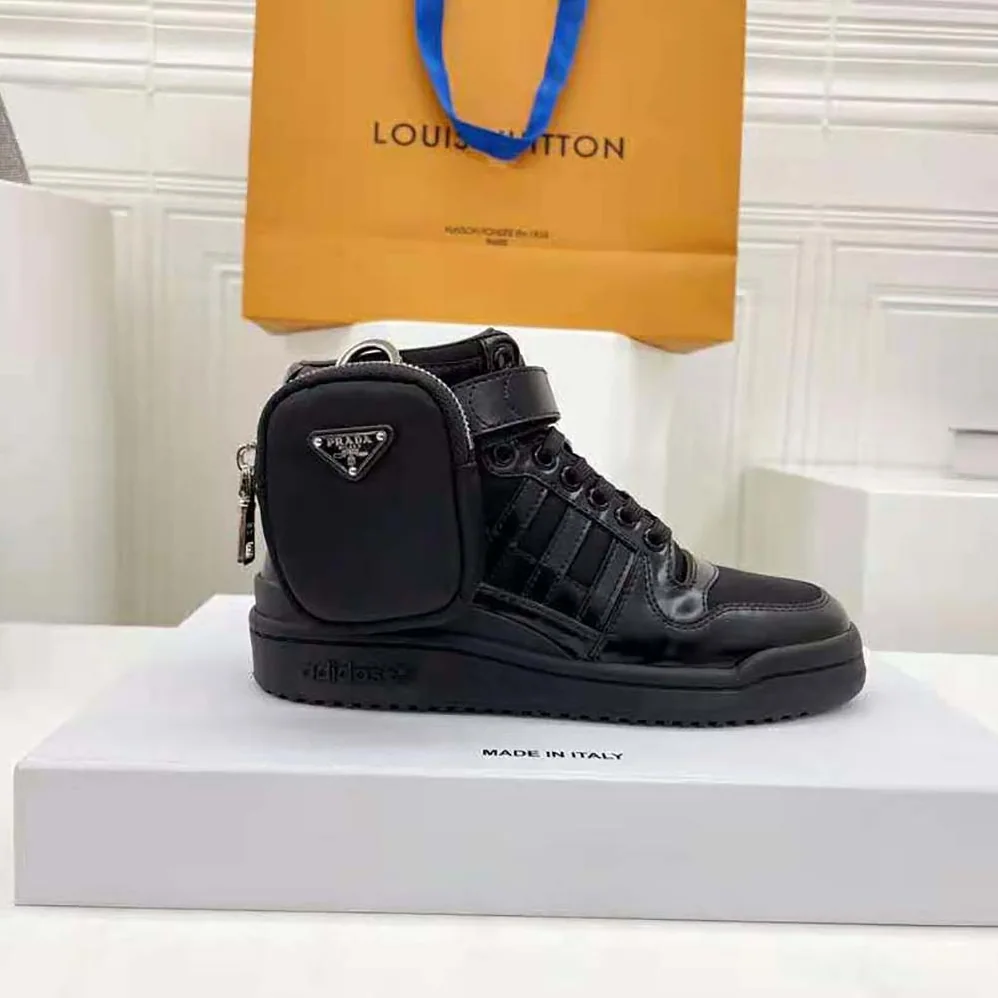 Prada Adidas for Prada Re-Nylon Forum High-Top Sneakers for Women in Black Prada Adidas for Prada Re-Nylon Forum High-Top Sneakers for Women in Black