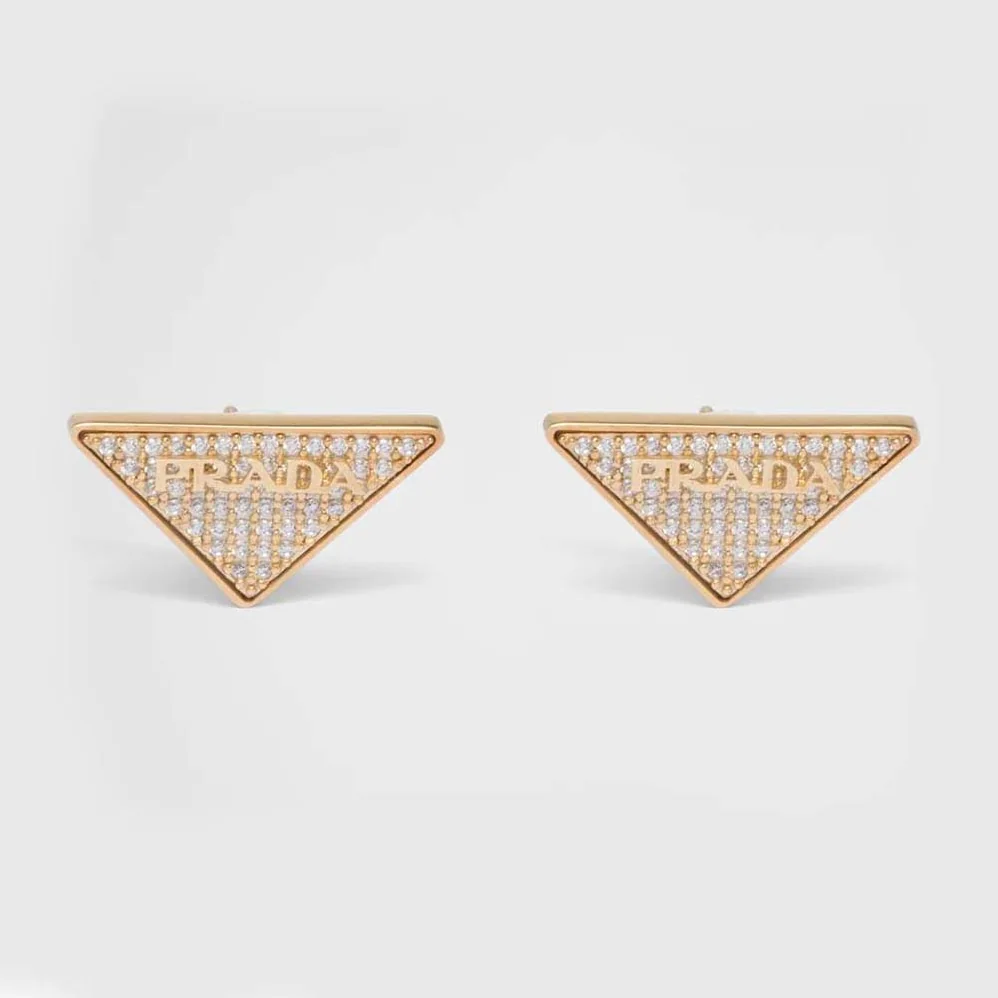 Prada Crystal Logo Jewels Zirconia Earrings for Women Prada Crystal Logo Jewels Zirconia Earrings for Women