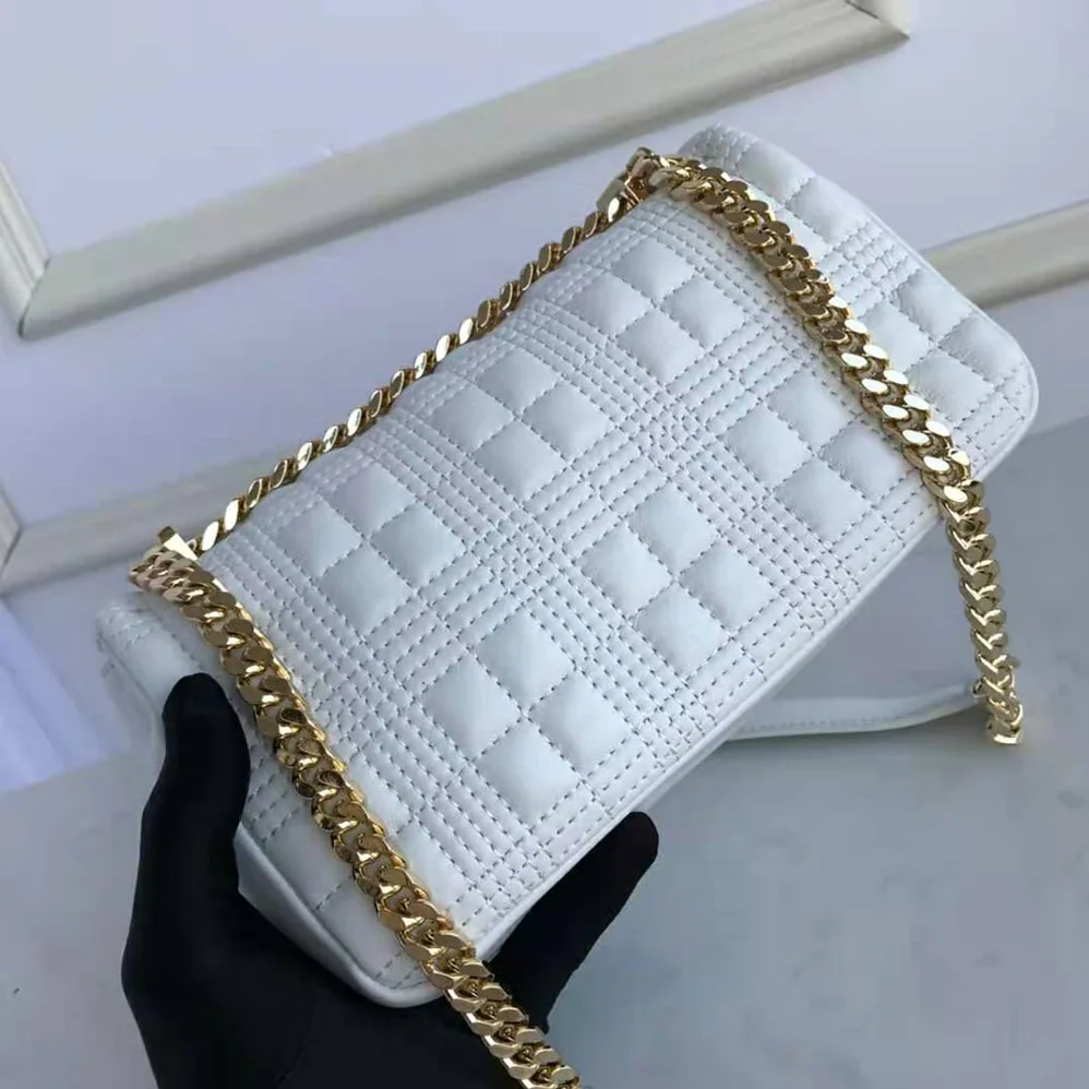 Burberry Small Quilted Lambskin Lola Bag for Women in White Burberry Small Quilted Lambskin Lola Bag for Women in White