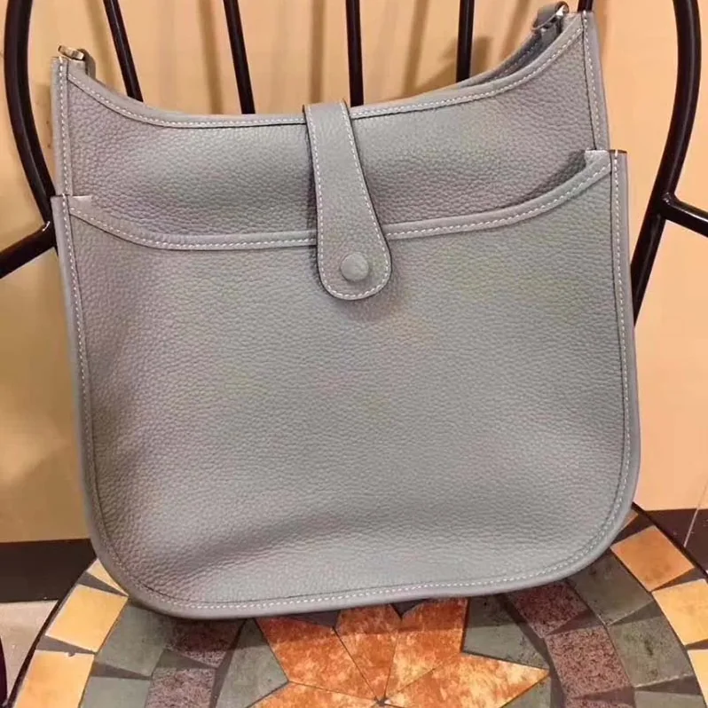Hermes Evelyne III 33 Large Model Bag in Calfskin in Grey