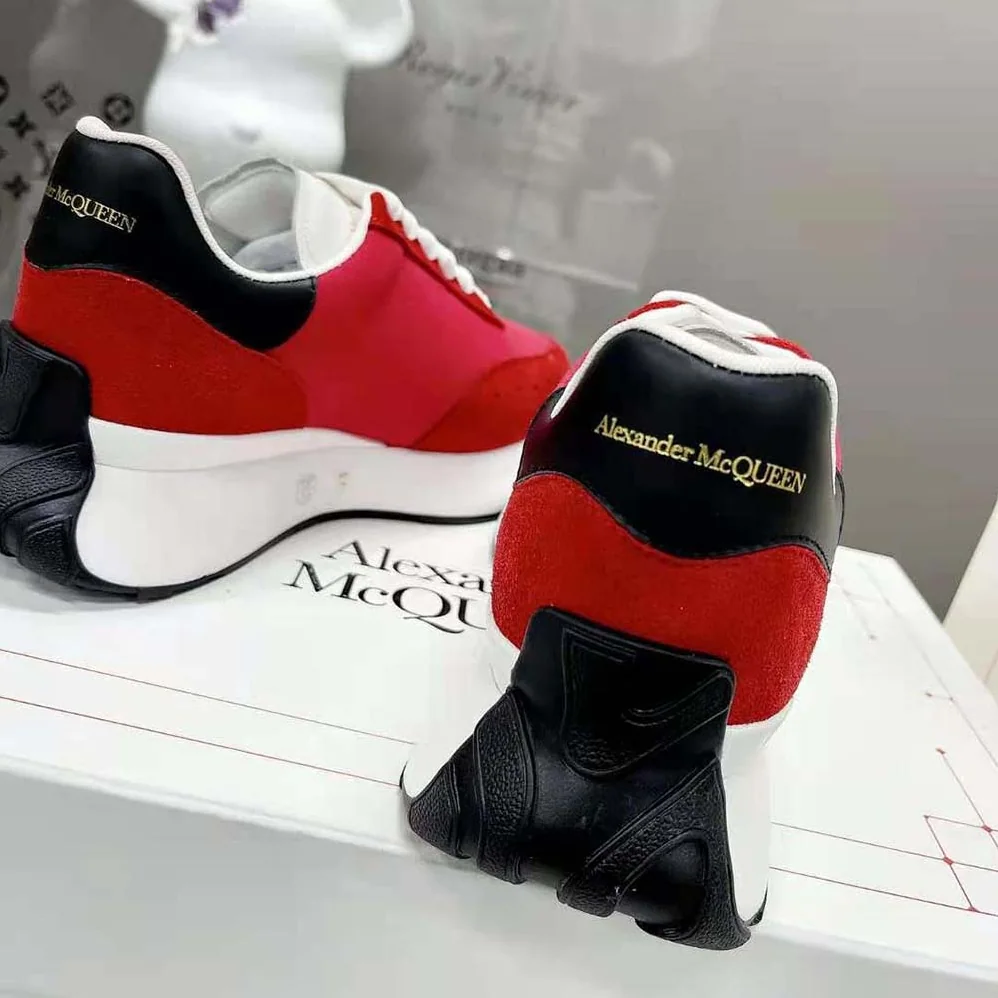 Alexander Mcqueen Sprint Runner in Lust Red for Unisex Alexander Mcqueen Sprint Runner in Lust Red for Unisex