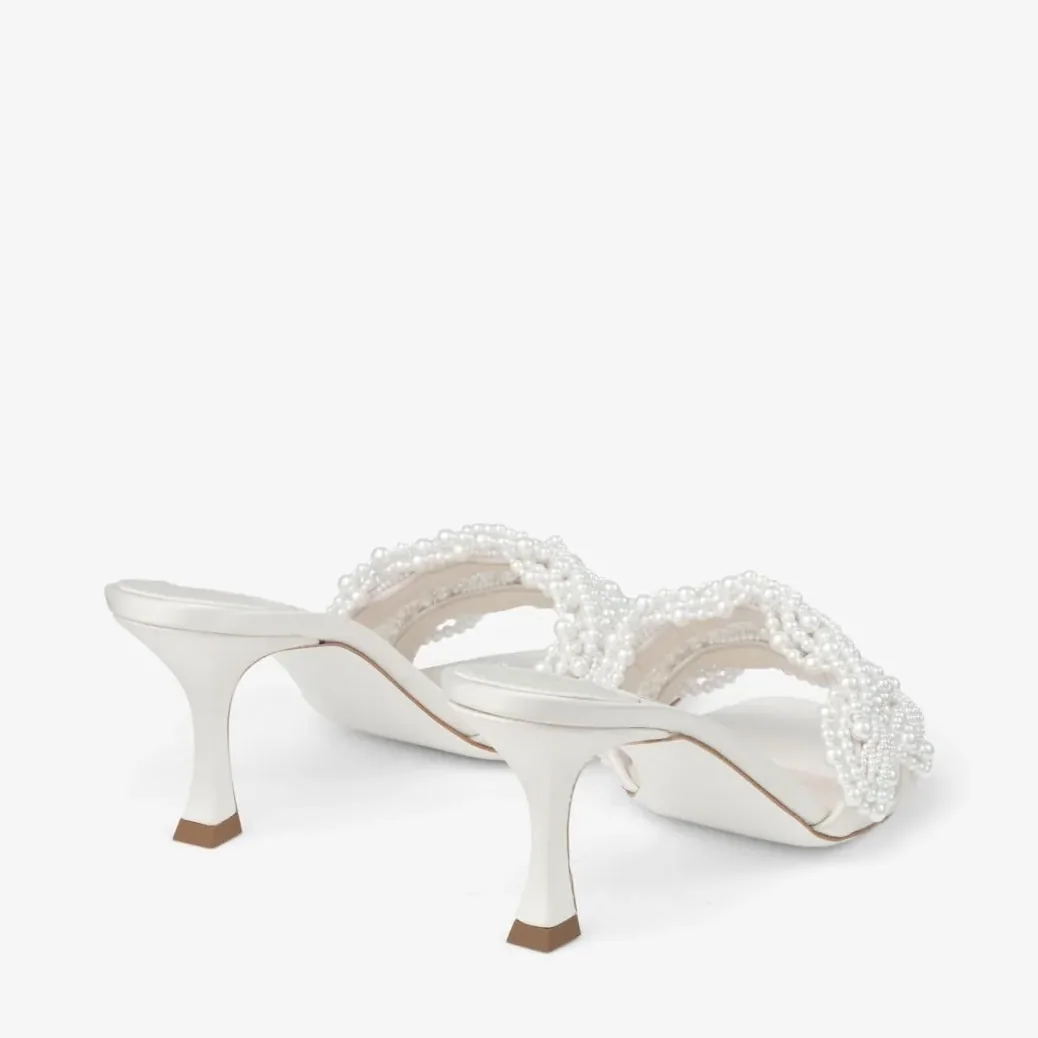 Jimmy Choo Cary Mule 70 Ivory/White CARYMULE70OBD