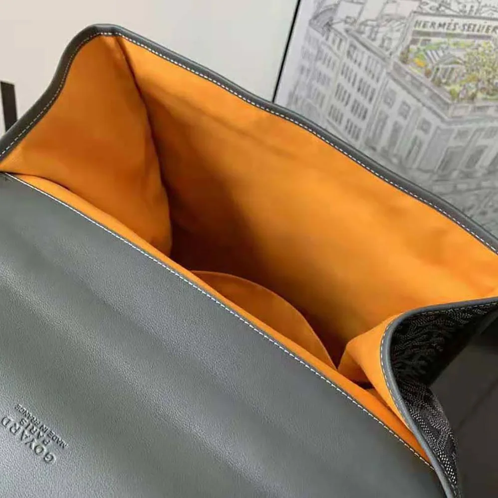Goyard Saint Léger Backpack in Goyardine Canvas & Chevroches Calfskin for Women in Gray Goyard Saint Léger Backpack in Goyardine Canvas & Chevroches Calfskin for Women in Gray