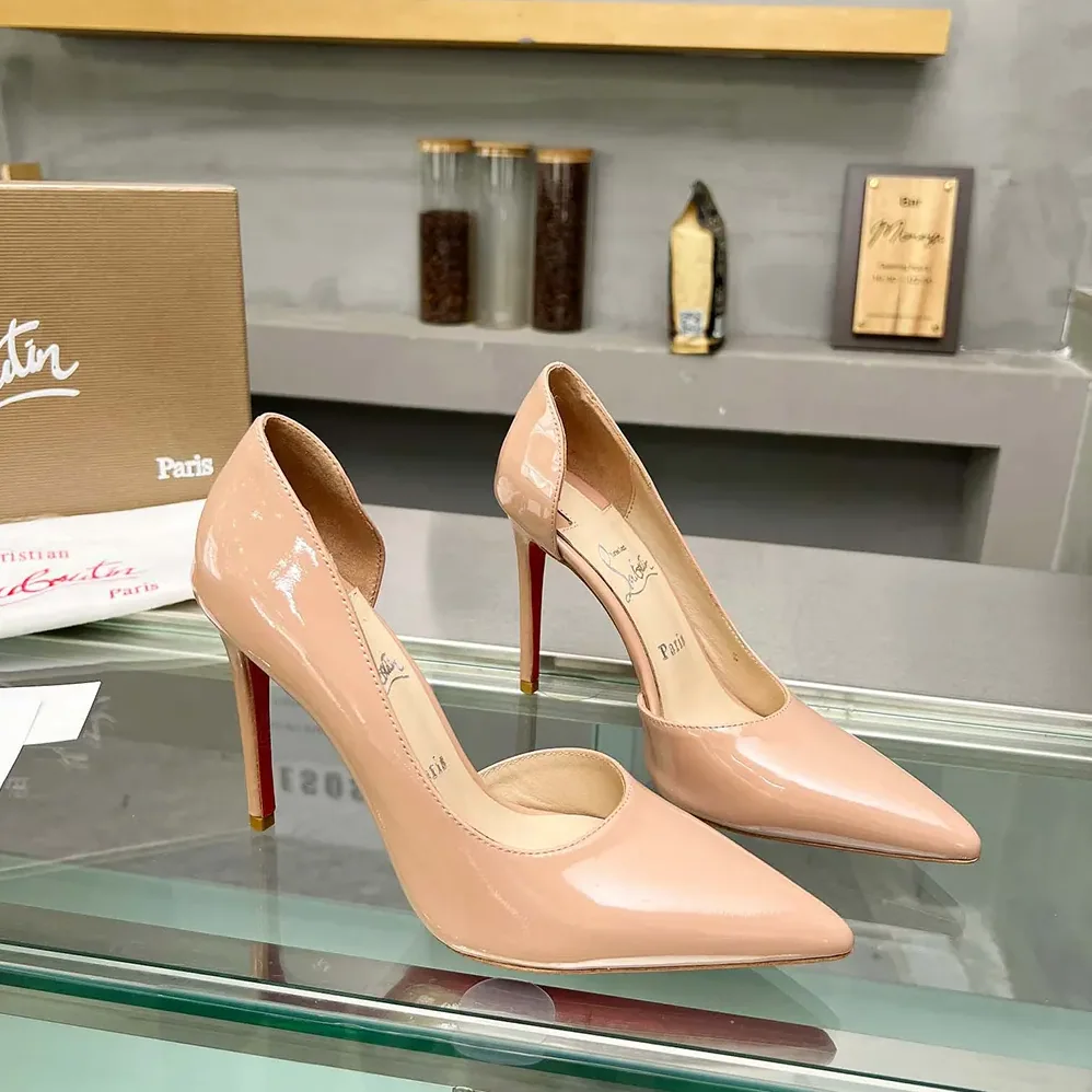 Christian Louboutin Iriza 100 mm Pumps Patent Calf Blush for Women