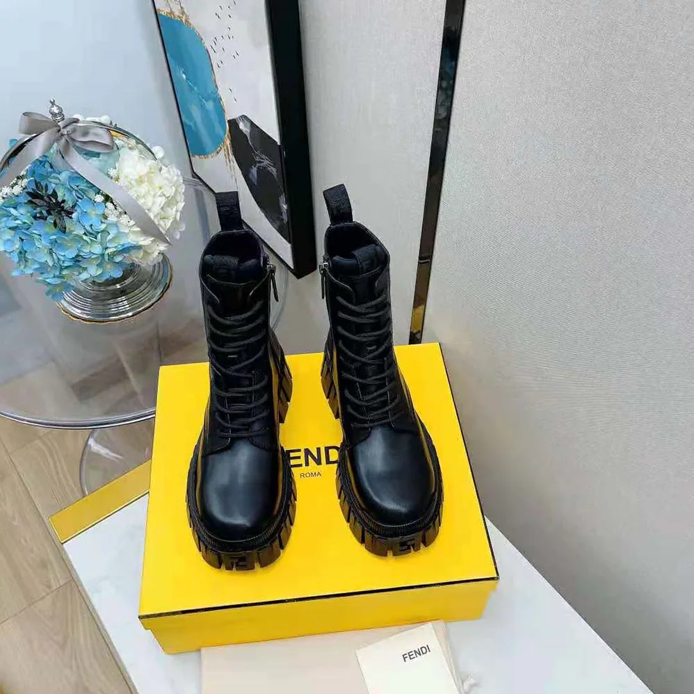 Fendi Force Black leather Ankle Boots for Men Fendi Force Black leather Ankle Boots for Men