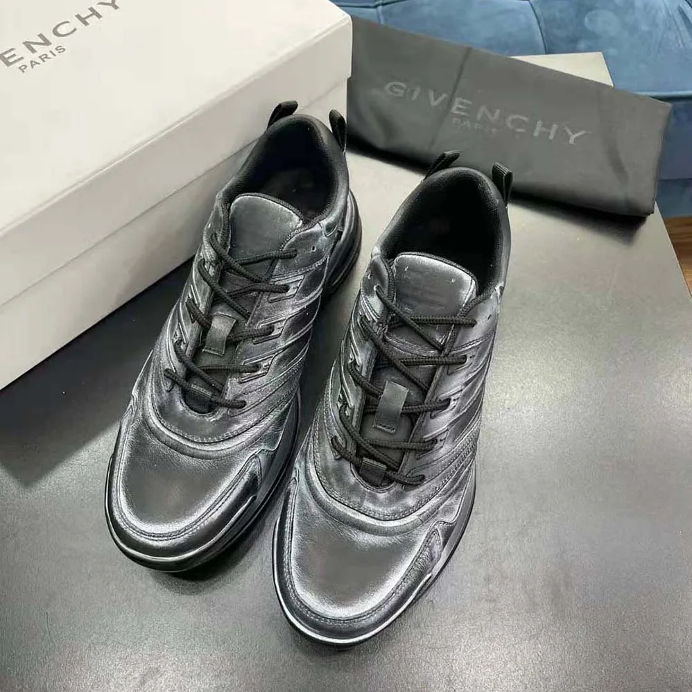 Givenchy Giv 1 Sneakers in Leather with Tag Effect Prints for Men in Black