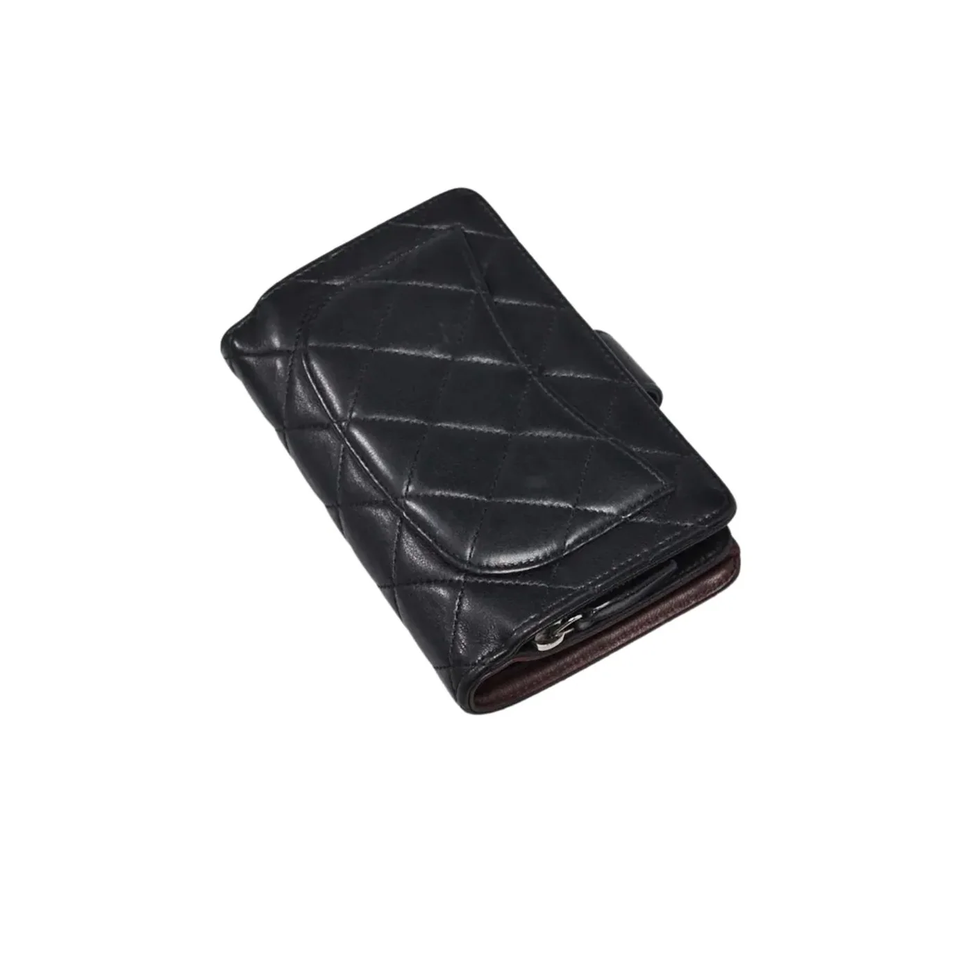 Chanel CC Lambskin Wallet Silver Hardware Black / Chanel CC Lambskin Wallet Silver Hardware Black /