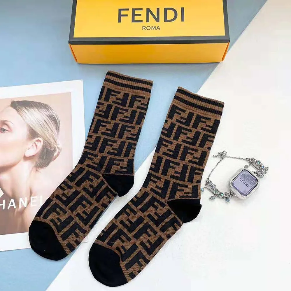 Fendi Multicolor Terrycloth Socks-FXZ539A5NRF0QE1 for Women