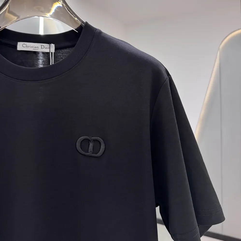Dior CD Icon T-Shirt Relaxed Fit Black Cotton Jersey for Men Dior CD Icon T-Shirt Relaxed Fit Black Cotton Jersey for Men