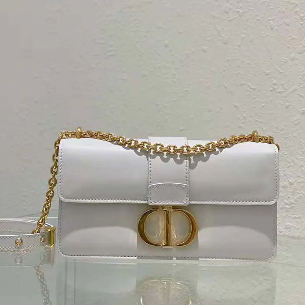 Dior 30 Montaigne East-West Bag with Chain Latte Calfskin for Women
