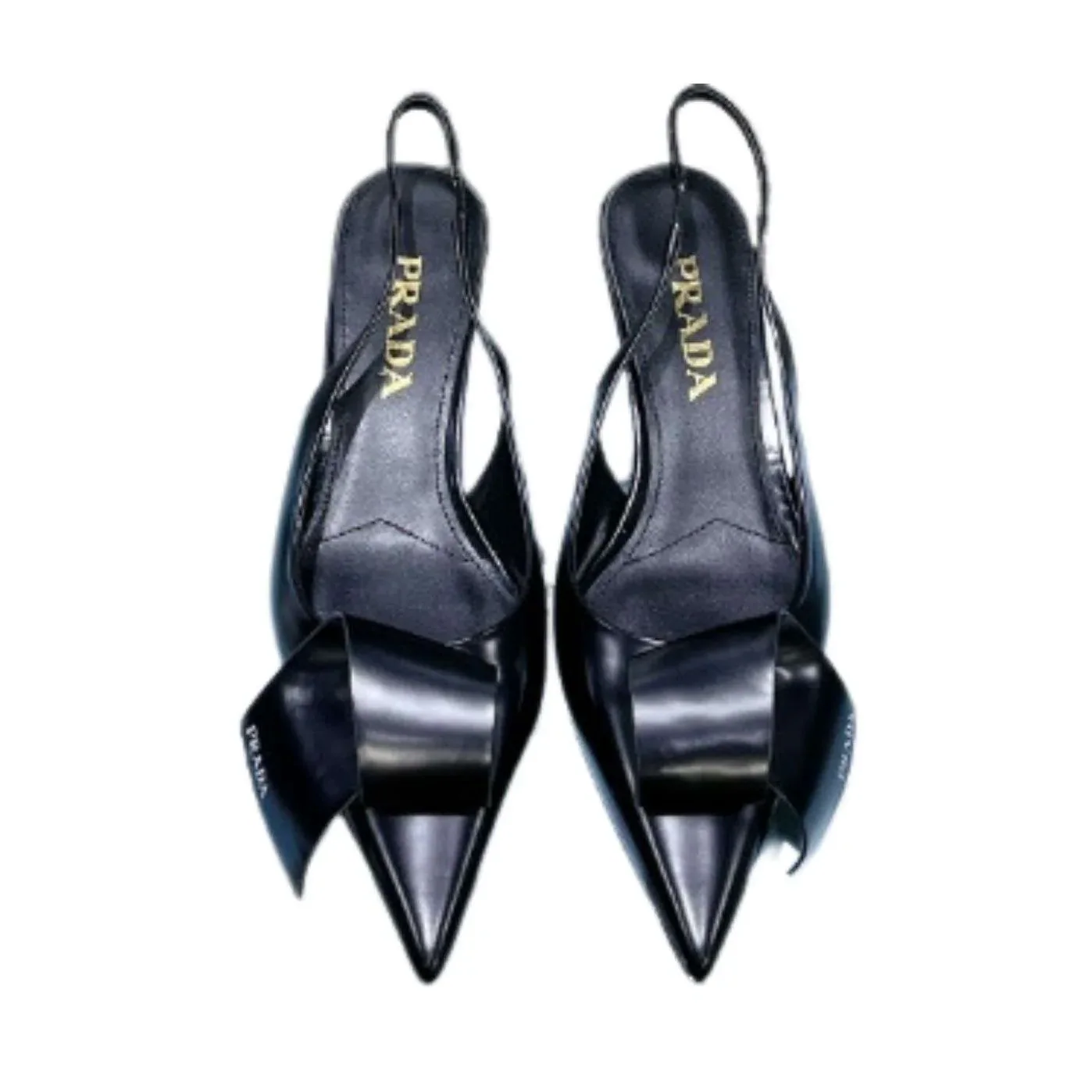 Prada Frill Slingback Pumps Black