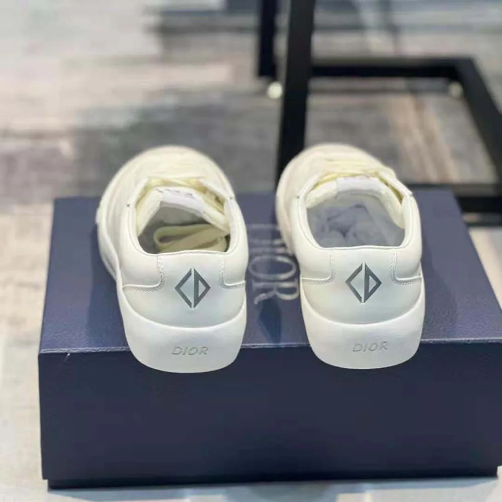 Dior B101 Sneaker Cream Smooth Calfskin and Greige Nubuck for Men Dior B101 Sneaker Cream Smooth Calfskin and Greige Nubuck for Men