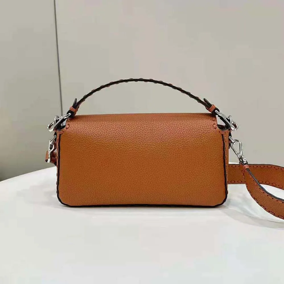 Fendi Baguette Brown Selleria Bag with Oversized Topstitching for Women Fendi Baguette Brown Selleria Bag with Oversized Topstitching for Women