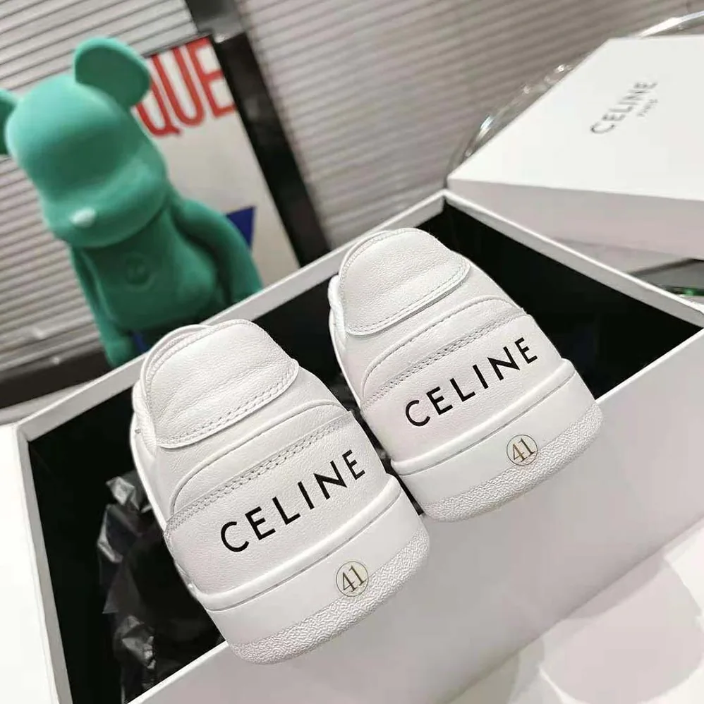 Celine CT-04 Celine Trainer Low Lace-up Sneaker in Calfskin for Men in White