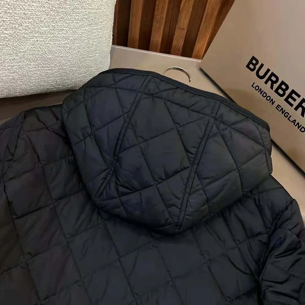 Burberry Diamond Quilted Nylon Jacket for Women in Black