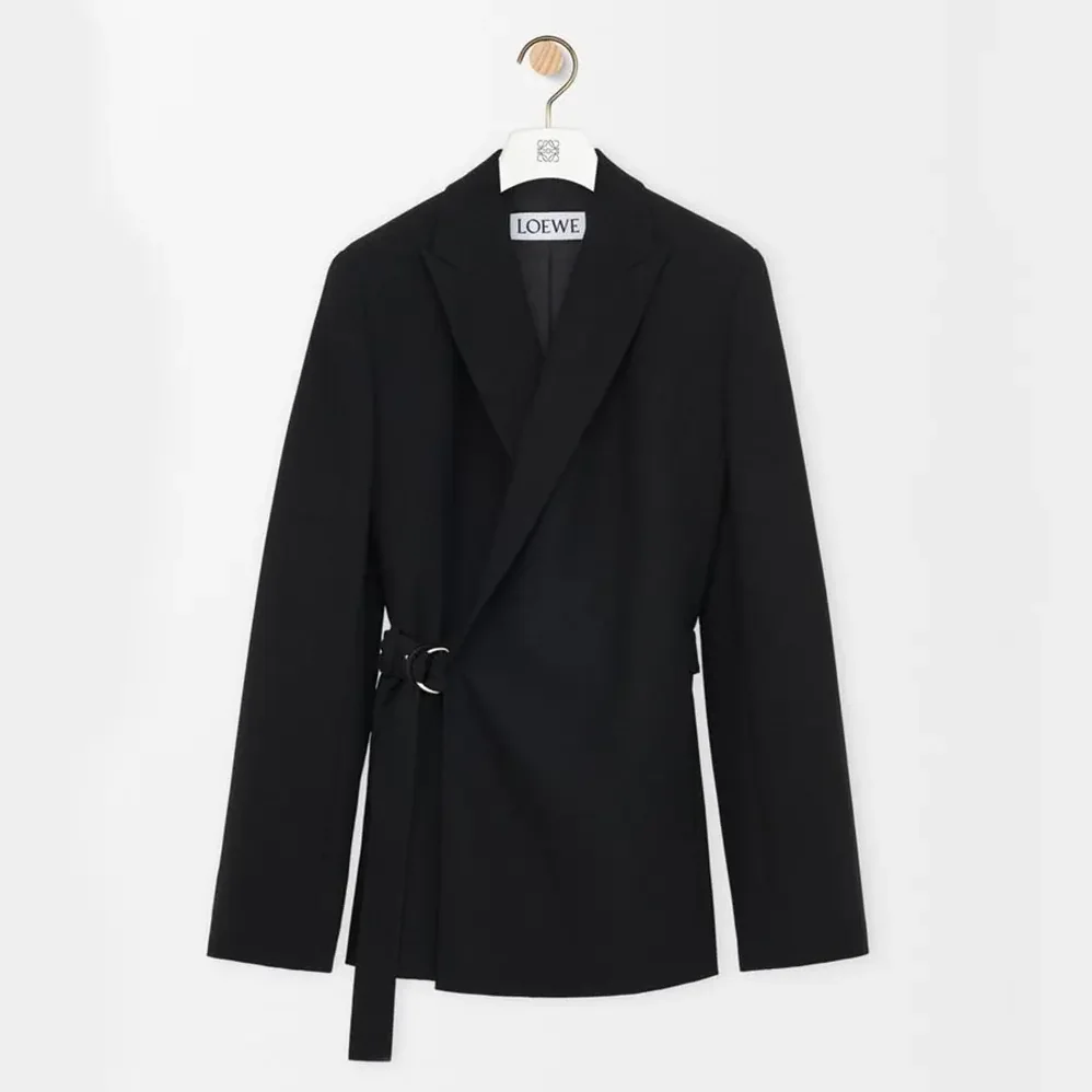 Loewe Draped Jacket In Wool for Women in Black