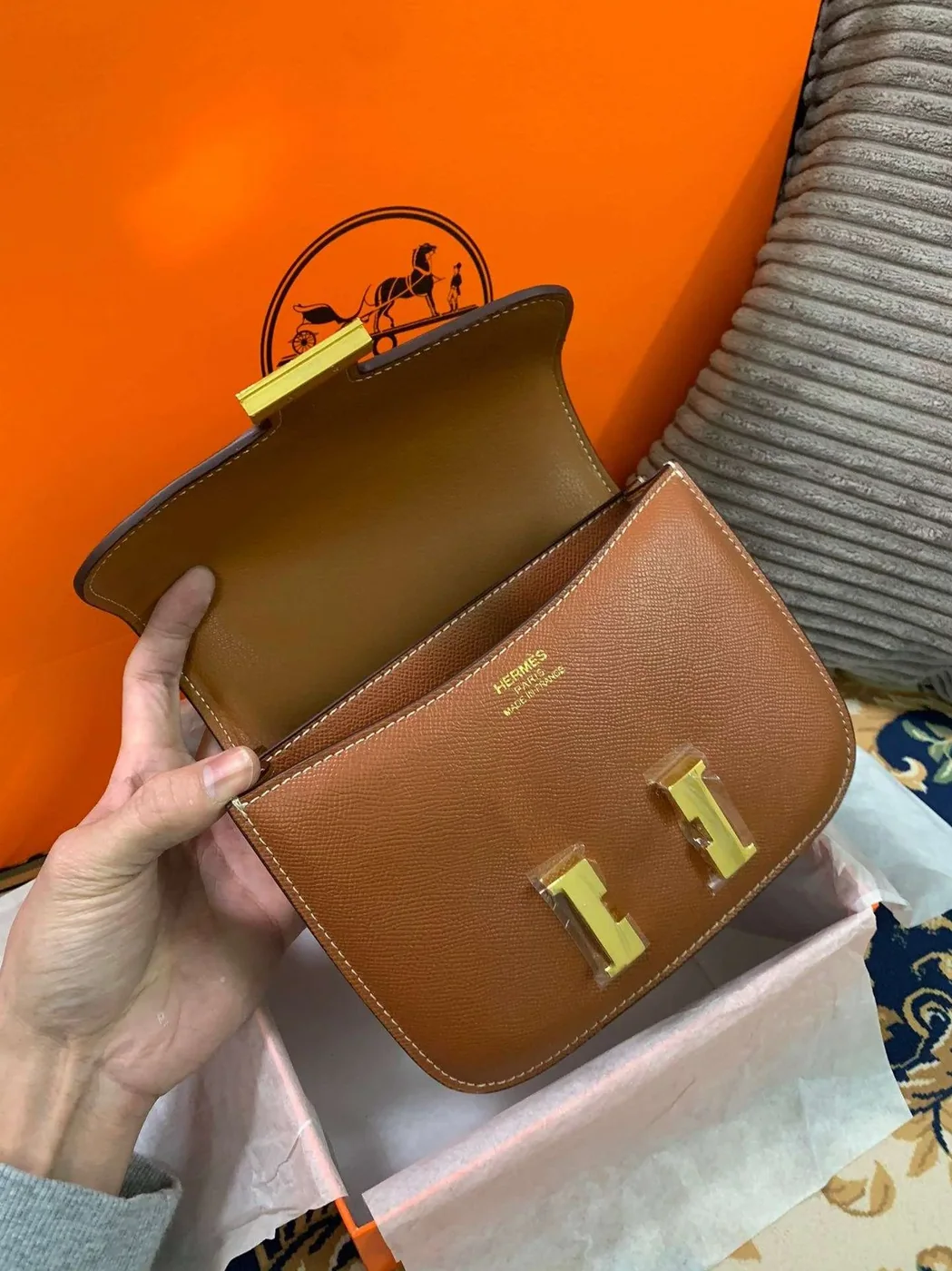 Hermes Constance 18 Crossbody Bag in Brown Gold Hardware Hermes Constance 18 Crossbody Bag in Brown Gold Hardware
