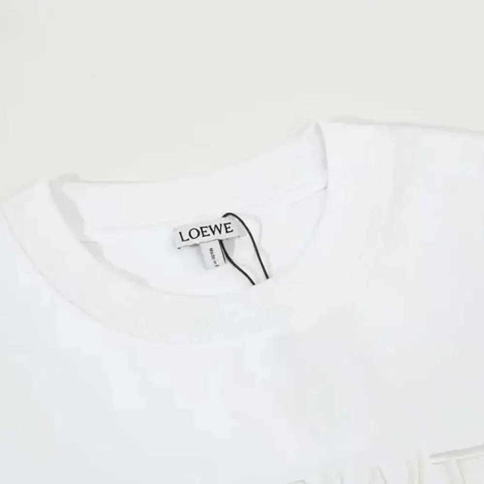 Loewe Relaxed Fit T-shirt in Cotton for Men in White/Black