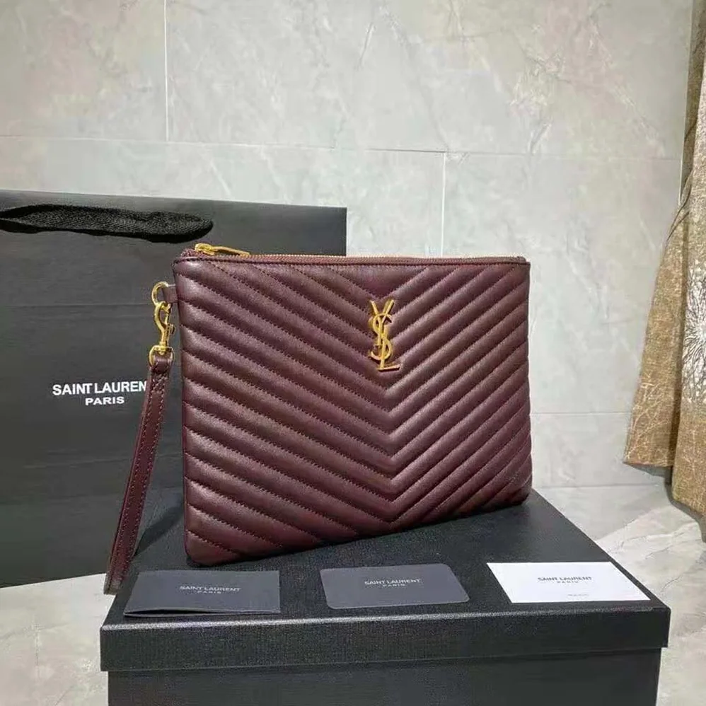 Saint Laurent YSL Monogram Tablet Pouch in Matelasse Leather for Women Saint Laurent YSL Monogram Tablet Pouch in Matelasse Leather for Women