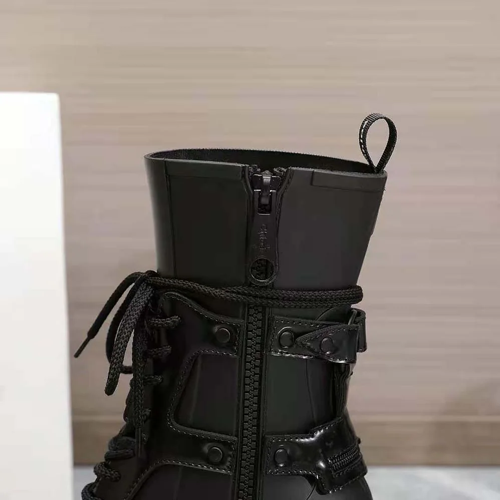 Chloe Harnessed Betty Rain Boot in PVC for Women in Black Chloe Harnessed Betty Rain Boot in PVC for Women in Black