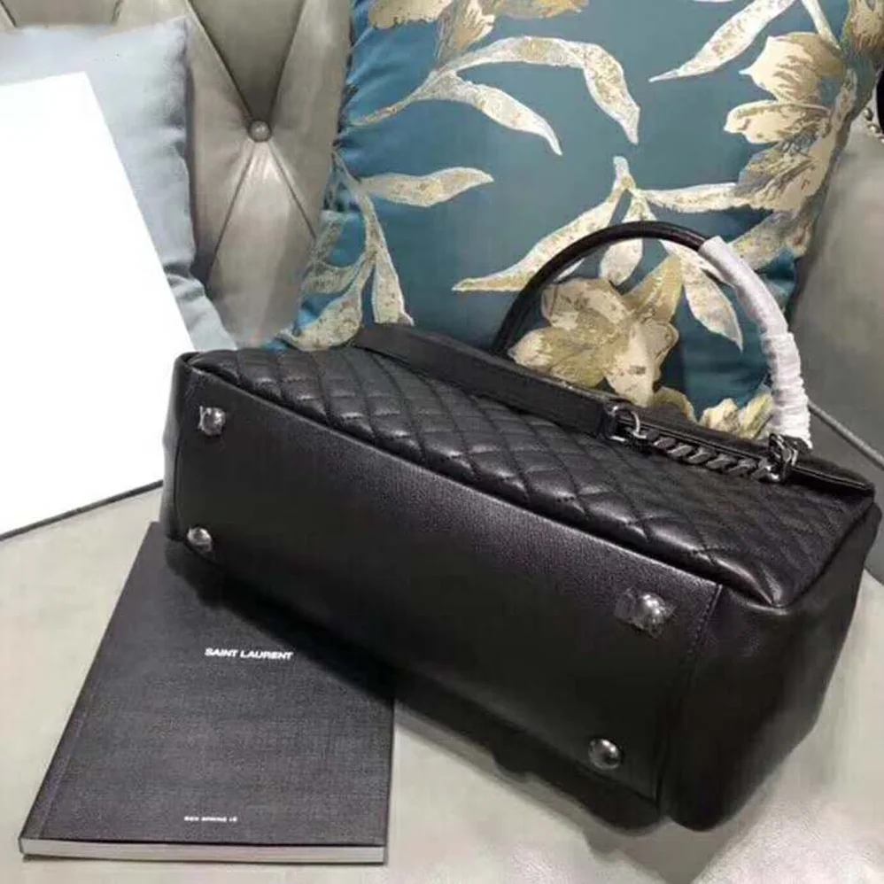 Saint Laurent YSL Large Envelope Mixed Grain De Poudre Matelasse in Black Saint Laurent YSL Large Envelope Mixed Grain De Poudre Matelasse in Black