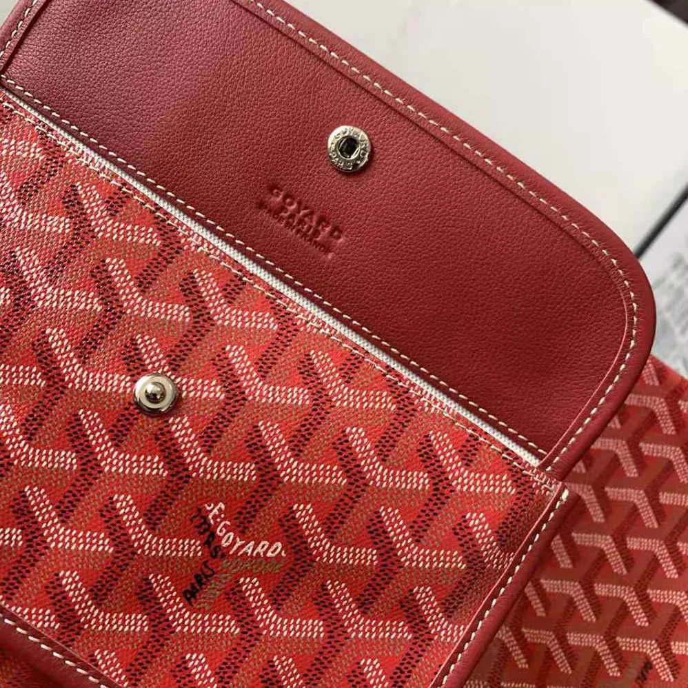 Goyard Saint Louis PM Bag in Goyardine Canvas & Chevroches Calfskin for Women in Red Goyard Saint Louis PM Bag in Goyardine Canvas & Chevroches Calfskin for Women in Red