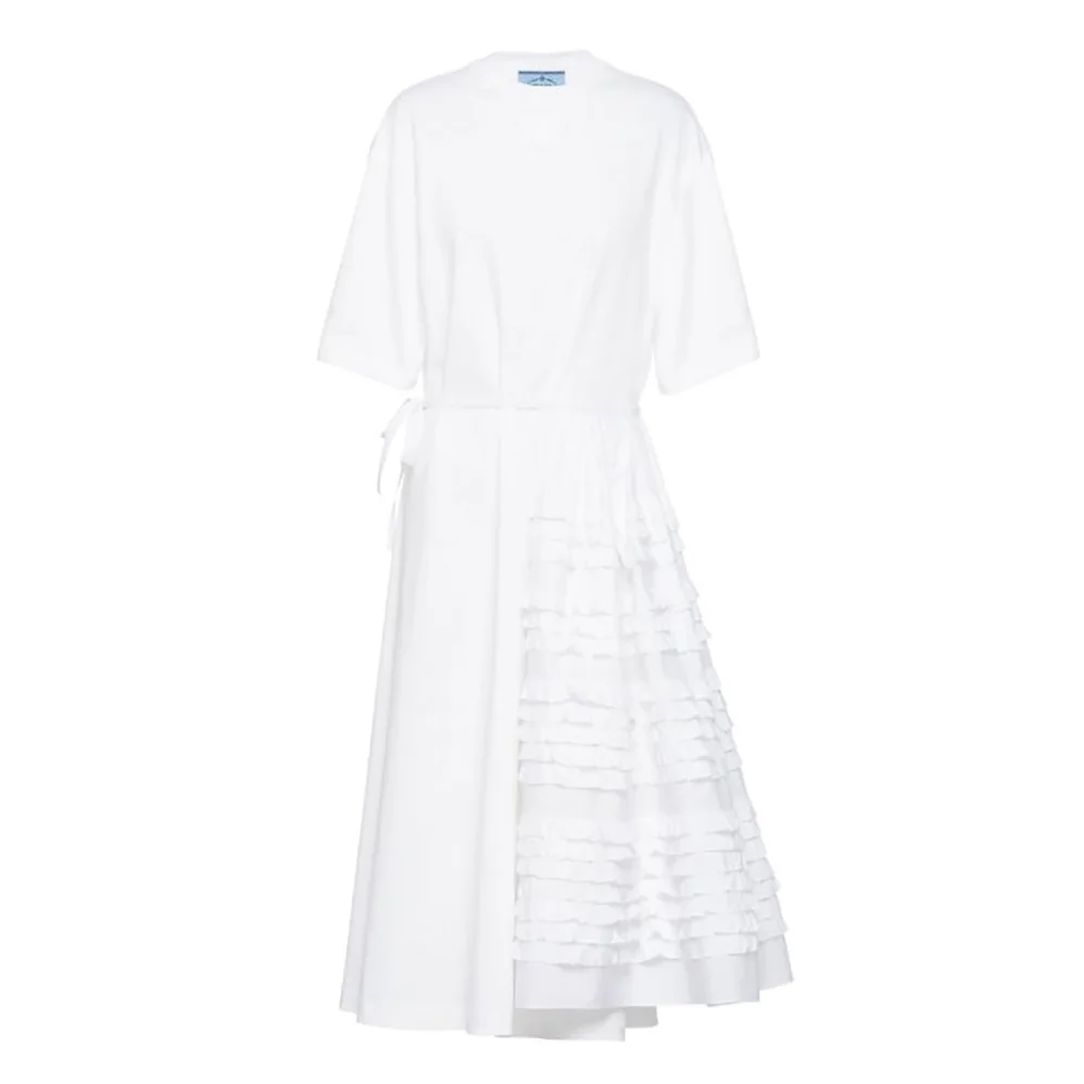 Prada Jersey Dress The Asymmetrical Design for Women in White