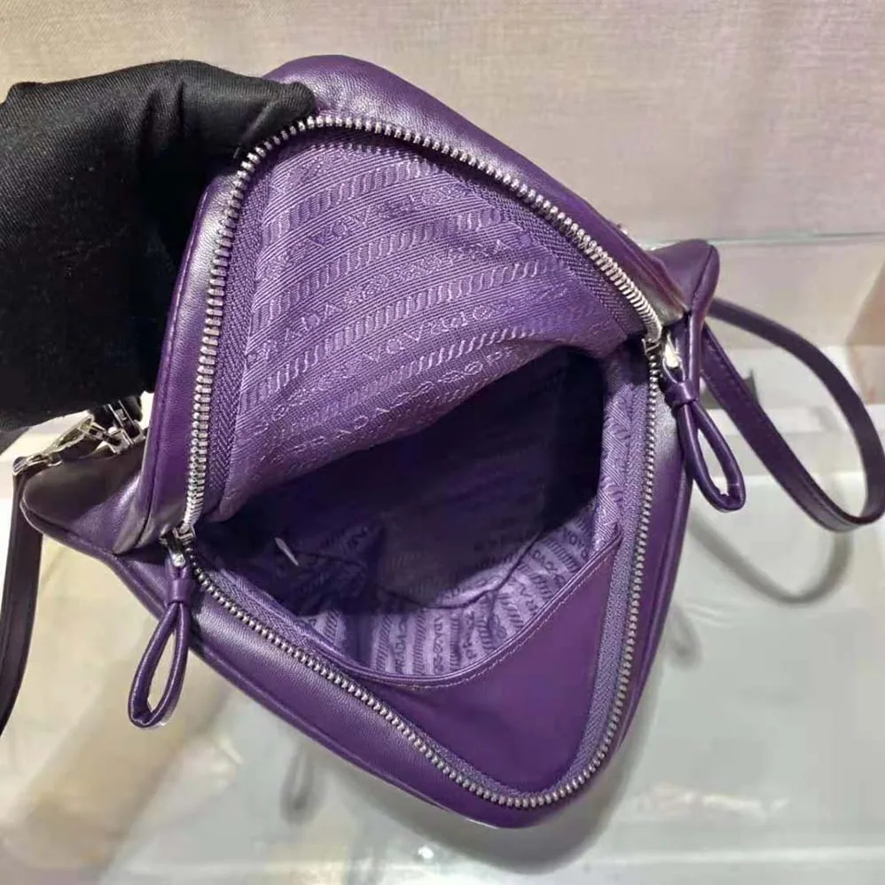 Prada Padded Nappa Leather Handbag for Women in Purple