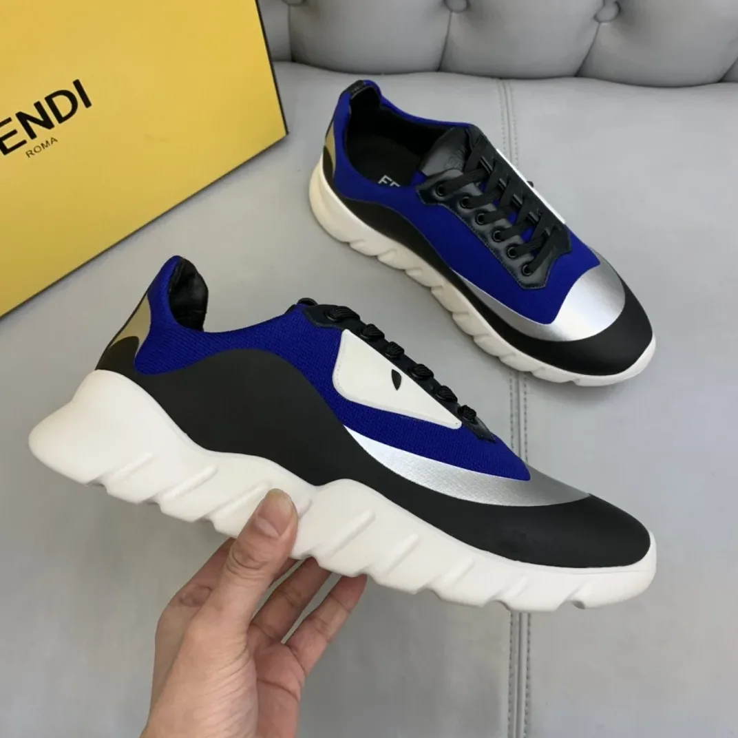 Fendi Force Low Tops Sneakers Blue in Grey Fendi Force Low Tops Sneakers Blue in Grey