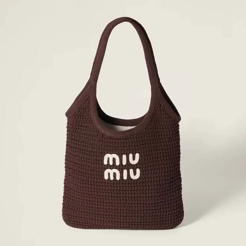 Miu Miu Ivy Raffia for Women in Effect Woven Tote Bag Miu Miu Ivy Raffia for Women in Effect Woven Tote Bag