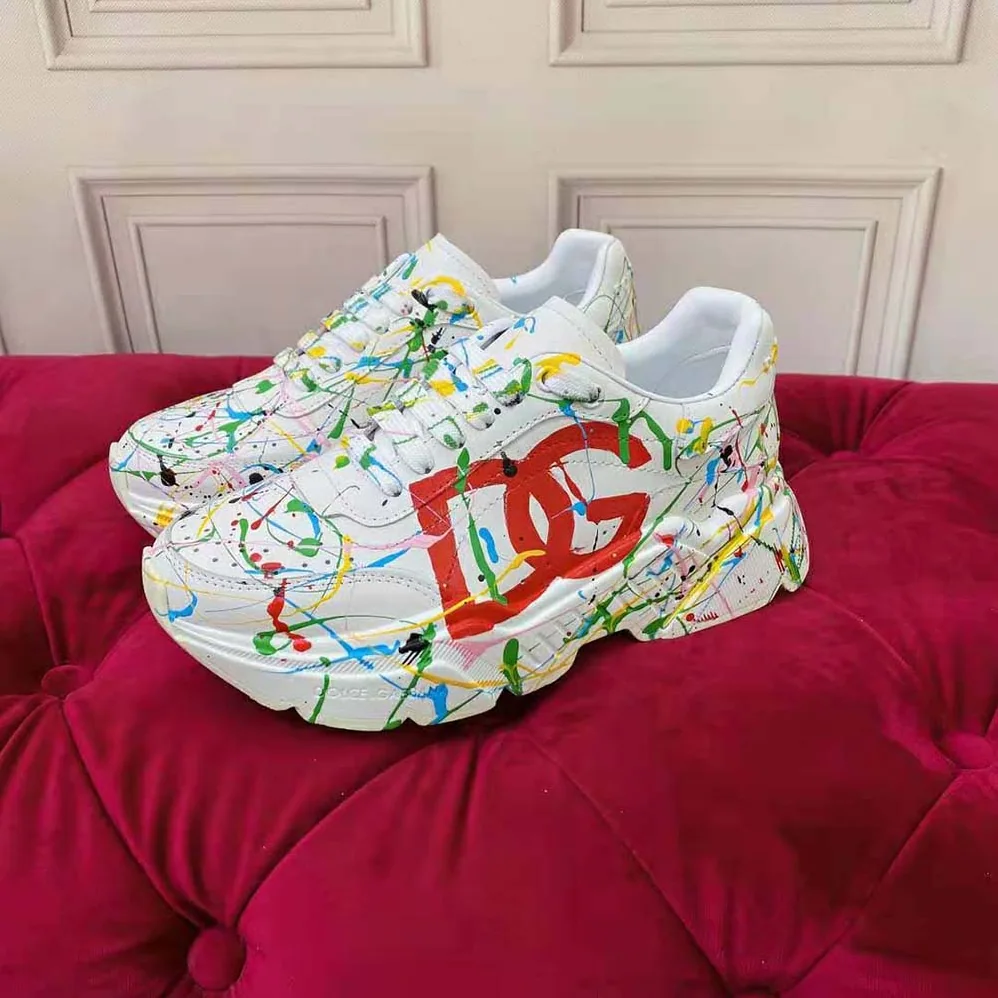 Dolce Gabbana D&G Mixed-Materials Daymaster Sneakers for Men in White Dolce Gabbana D&G Mixed-Materials Daymaster Sneakers for Men in White