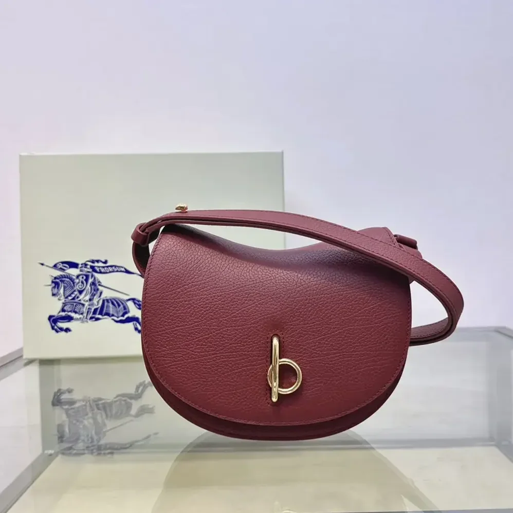 Burberry Mini Rocking Horse Bag for Women in Maroon Burberry Mini Rocking Horse Bag for Women in Maroon