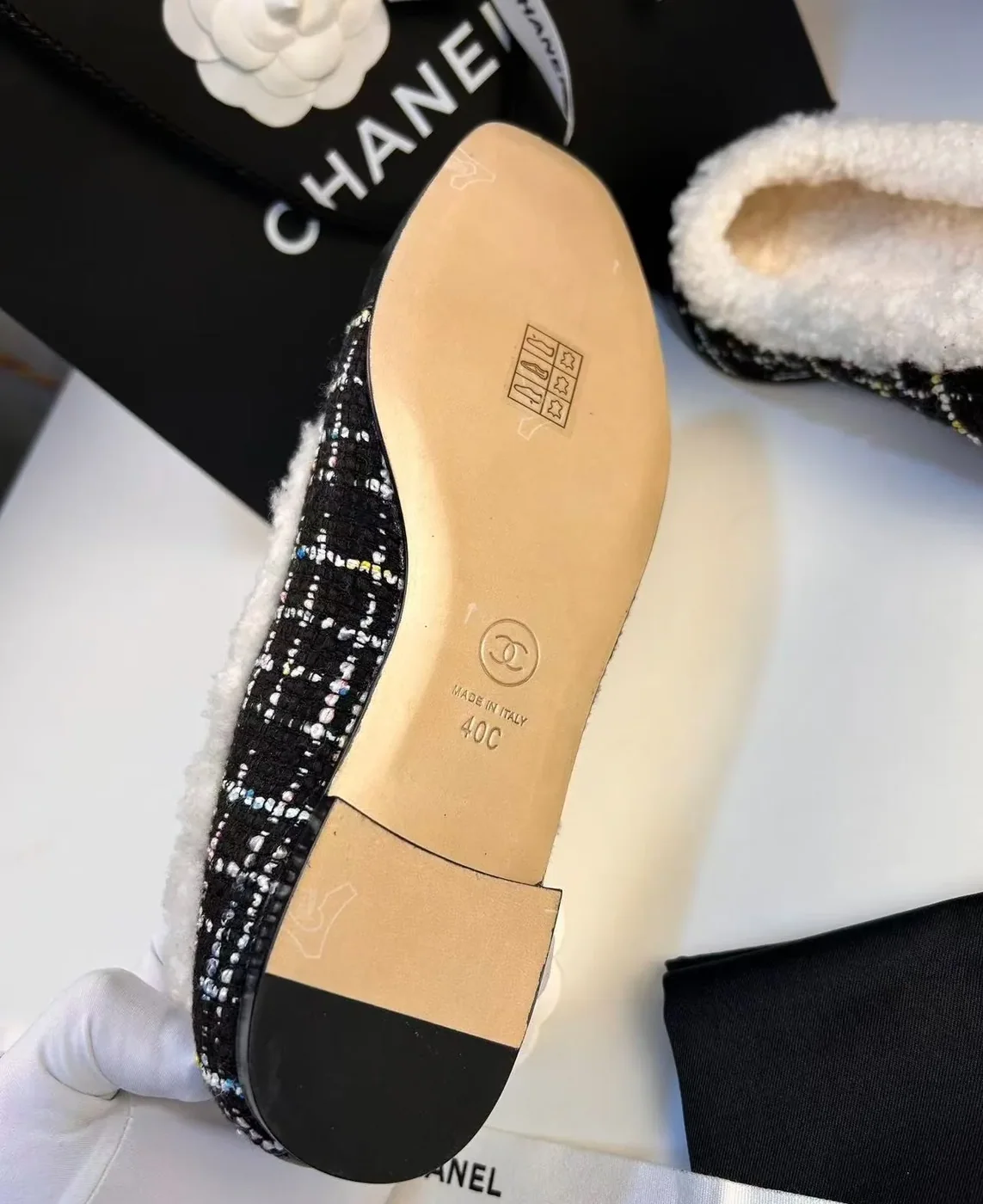 Chanel Shearling Ballet Flats Black Chanel Shearling Ballet Flats Black