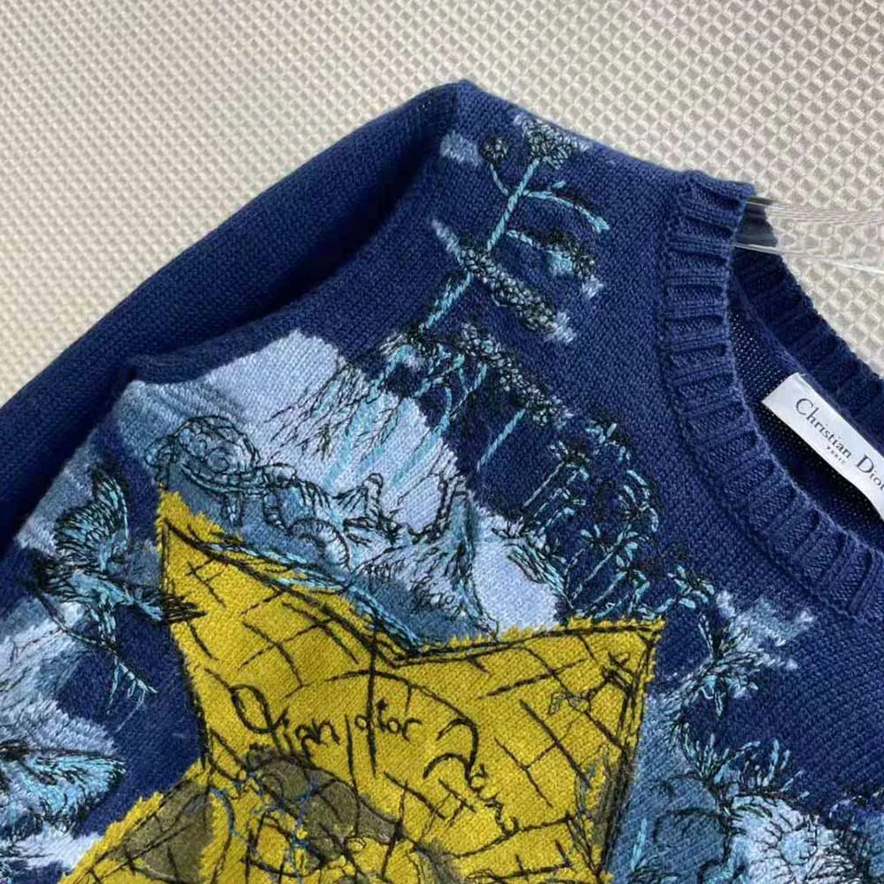Dior Sweater Blue Dior Around The World Cashmere for Women
