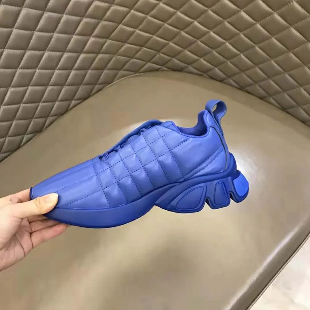 Burberry Quilted Leather Classic Sneakers for Unisex in Blue