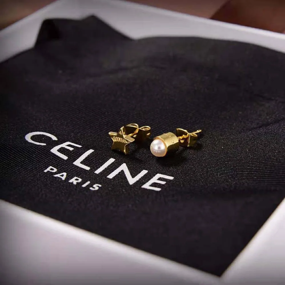 Celine Separables Celestial Set of 3 Studs in Brass with Gold Finish for Women