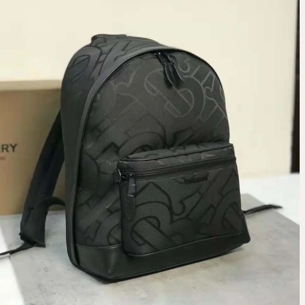 Burberry Monogram Jacquard Backpack for Men in Black Burberry Monogram Jacquard Backpack for Men in Black