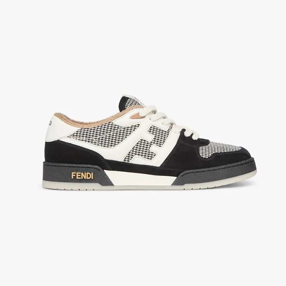 Fendi Match Low Tops in Black Suede for Women Fendi Match Low Tops in Black Suede for Women
