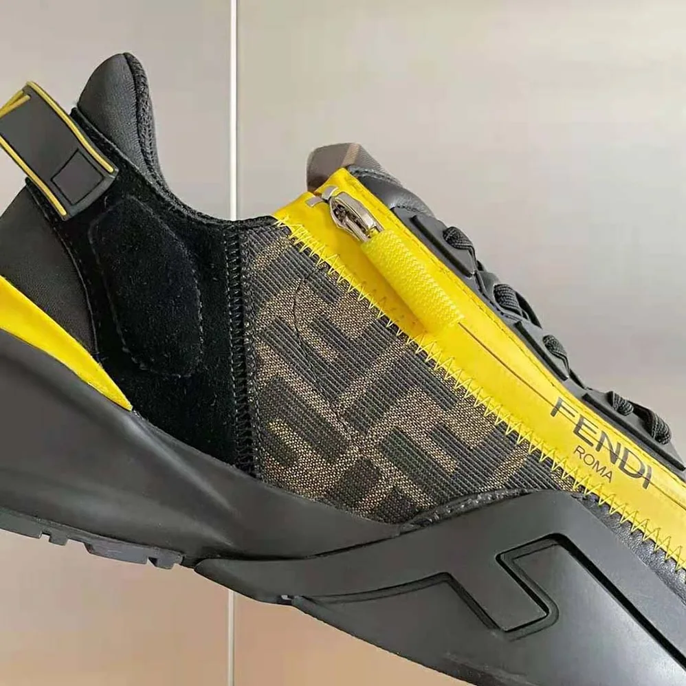Fendi Flow Black Leather Low for Men in Tops Fendi Flow Black Leather Low for Men in Tops