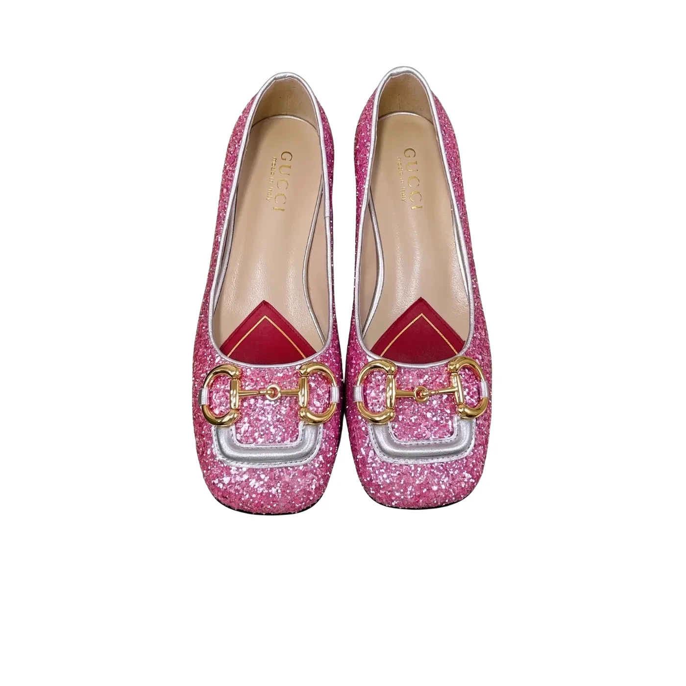 Gucci Lovelight Crystal Ballet Flat With Horsebit Multicolor GG
