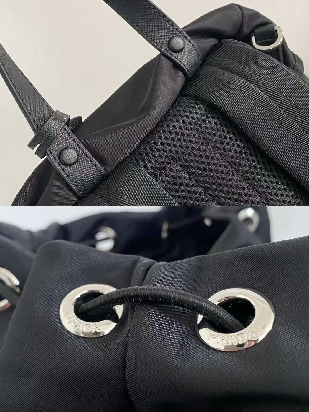 Prada Re-Nylon And Saffiano Backpack Black / 2VZ135_2DMG_F0002_V_HOL Prada Re-Nylon And Saffiano Backpack Black / 2VZ135_2DMG_F0002_V_HOL