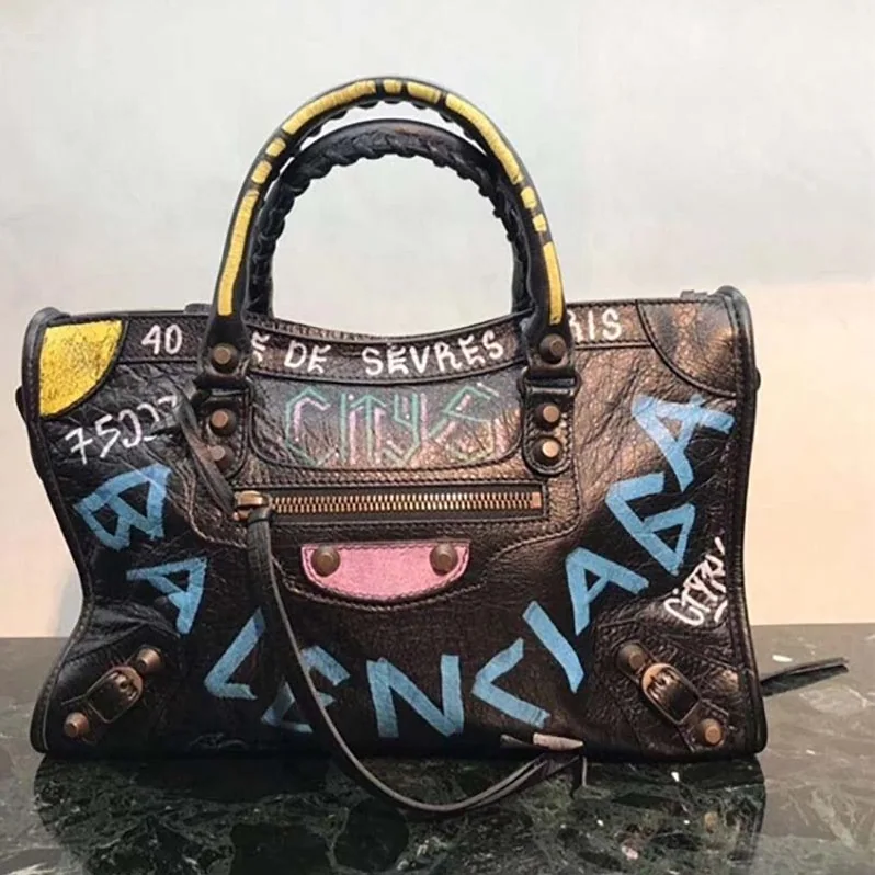 Balenciaga Classic City S Graffiti Small Should Bag in Lambskin for Women Balenciaga Classic City S Graffiti Small Should Bag in Lambskin for Women